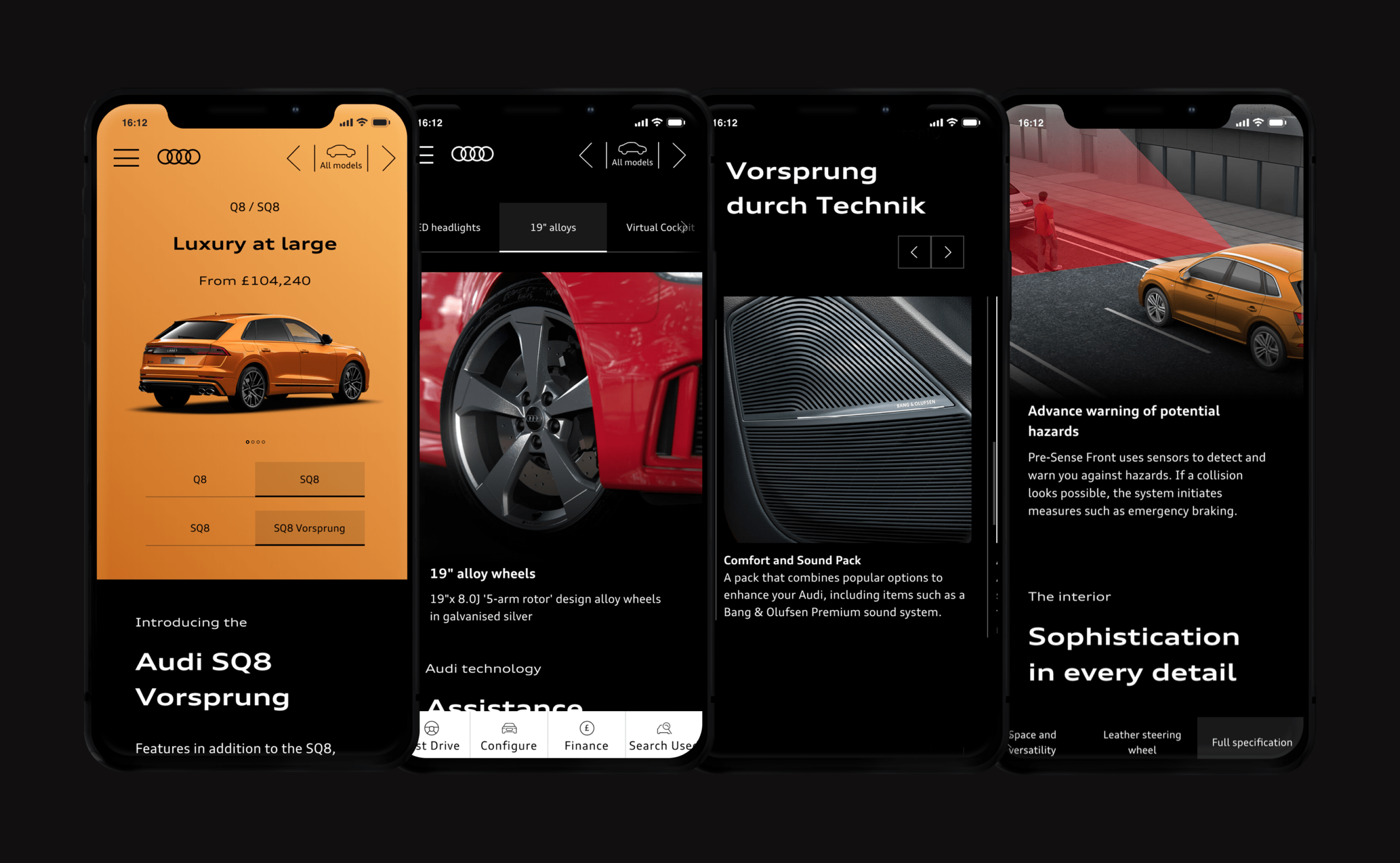 Audi UK model landing page design