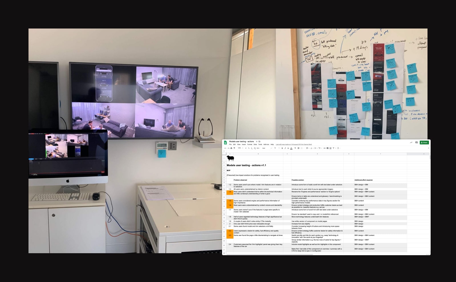 Audi UK user testing observations