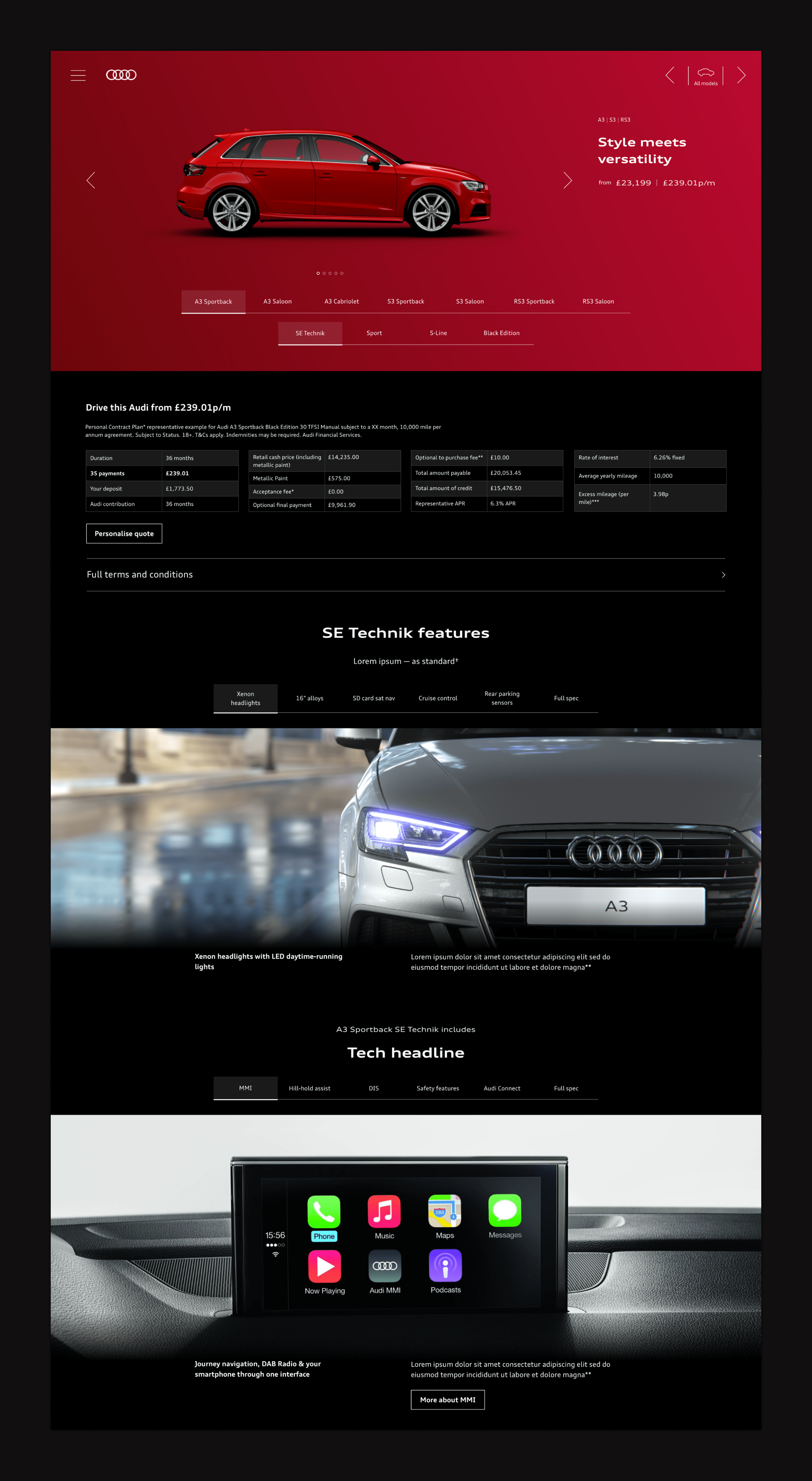 Audi UK improved content and CTAs
