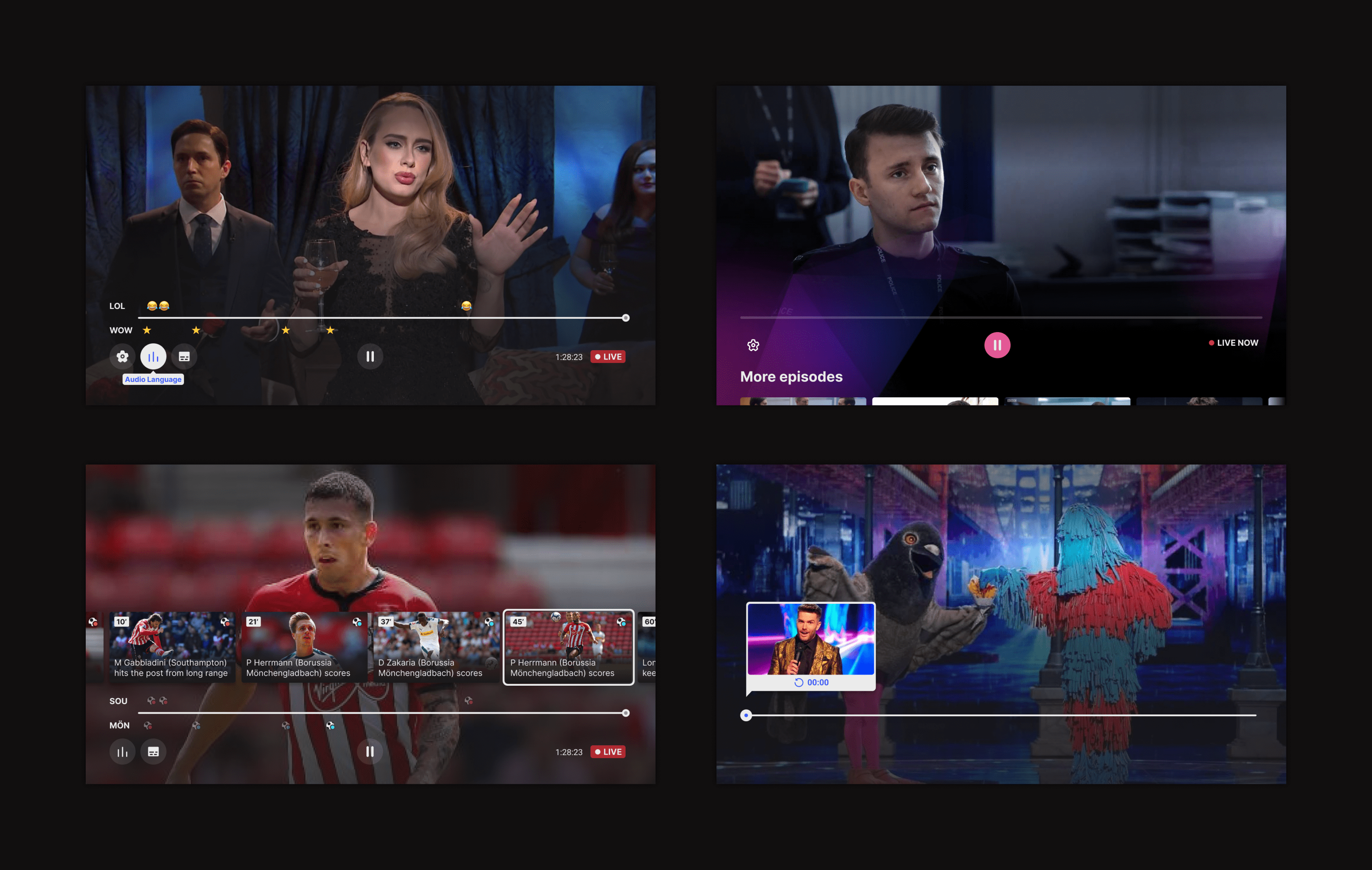 DIVA TV final UI designs