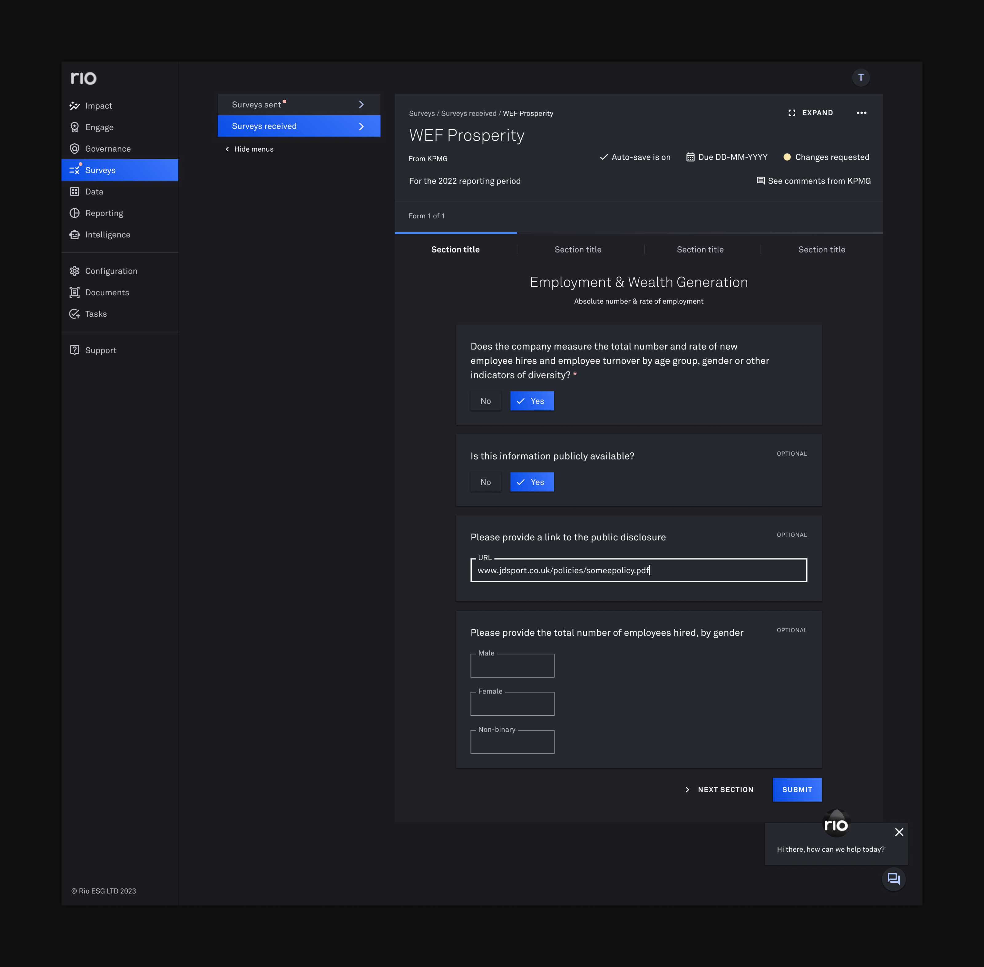Surveys feature form design
